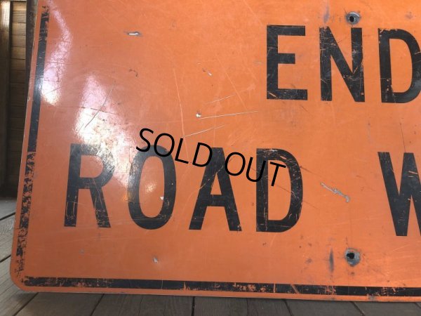 画像7: Vintage Road Sign END ROAD WORK (S576) 