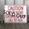 Vintage Sign CAUTION HEALTH HAZARD CONTAMINATED WATER (S571) 