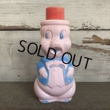 Vintage Soaky Bobble Bath bottle Little Pig Red (S587)