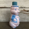 画像2: Vintage Soaky Bobble Bath bottle Little Pig Blue (S588) (2)