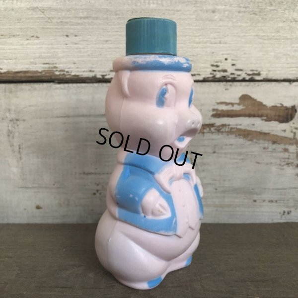 画像2: Vintage Soaky Bobble Bath bottle Little Pig Blue (S588)