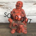 60s Vintage Red Buddha UNIVERSAL STATUARY CORP (S594)