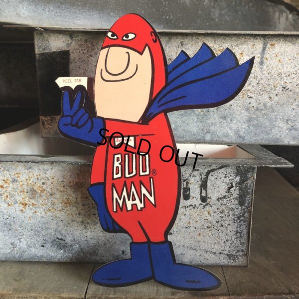 画像1: 70s Vintage Budweiser Bud Man Sticker Decal (S619）