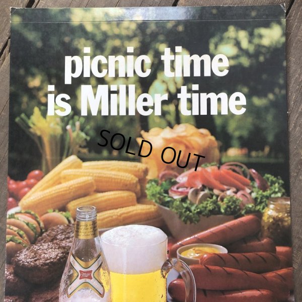 画像3: Vintage Cardboard Sign Miller Beer picnic time is Miller time (S712)