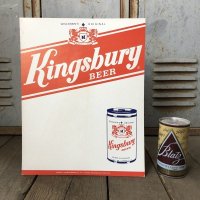 Vintage Cardboard Sign Kingsbury Beer (S731)