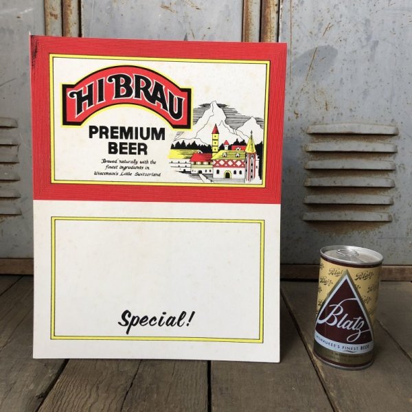 画像1: Vintage Cardboard Sign Hi-Brau Premium Beer (S730)