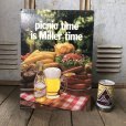 画像1: Vintage Cardboard Sign Miller Beer picnic time is Miller time (S712) (1)