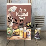 Vintage Cardboard Sign Natural Light Beer be a Natural chef (S714)