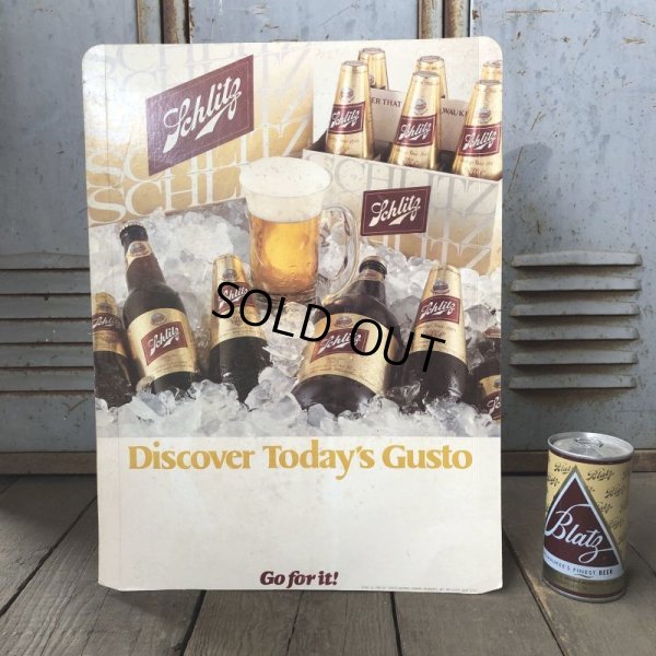 画像1: Vintage Cardboard Sign Schlitz Beer Discover Today's Gusto (S709)
