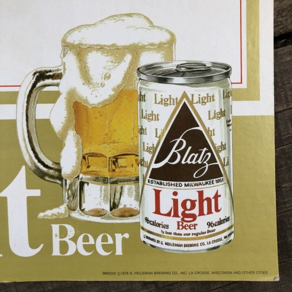 画像2: Vintage Cardboard Sign Blatz Beer New Blatz Light Beer (S723)
