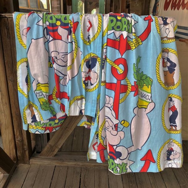 画像1: 80s Vintage Popeye Curtain Set (S736) 