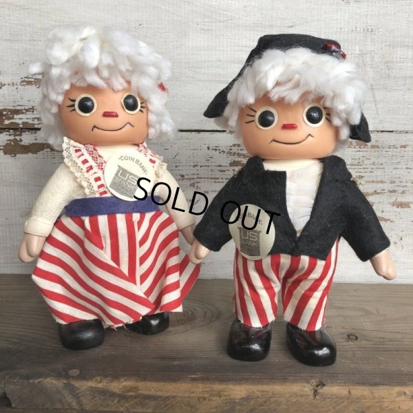 画像1: Vintage 1974 Raggedy Ann & Andy Coin Bank Doll SET (S737) 