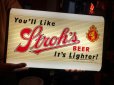 画像1: Vintage Stroh's Beer Double Sided Lighted Sign (S739) (1)