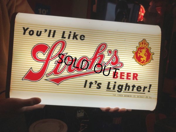 画像1: Vintage Stroh's Beer Double Sided Lighted Sign (S739)