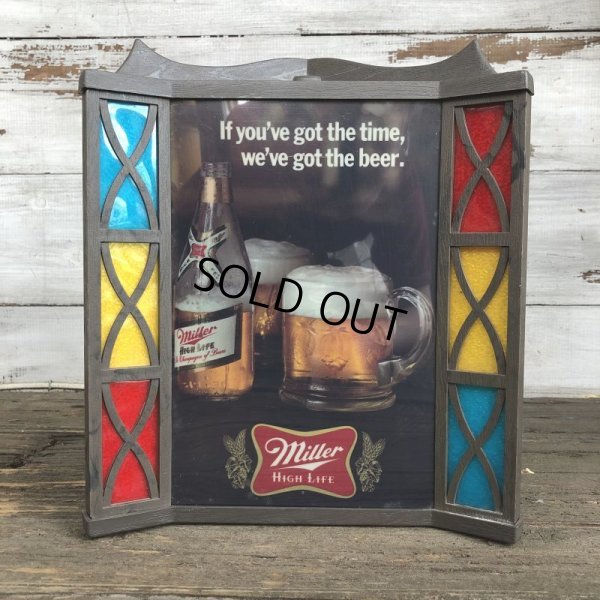 画像2: Vintage Miller Beer Lighted Stained Glass Sign (S738)