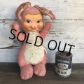 Vintage Gund Rubber Face Doll Pink Bunny (S793)