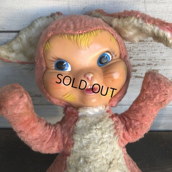 画像7: Vintage Gund Rubber Face Doll Pink Bunny (S793)