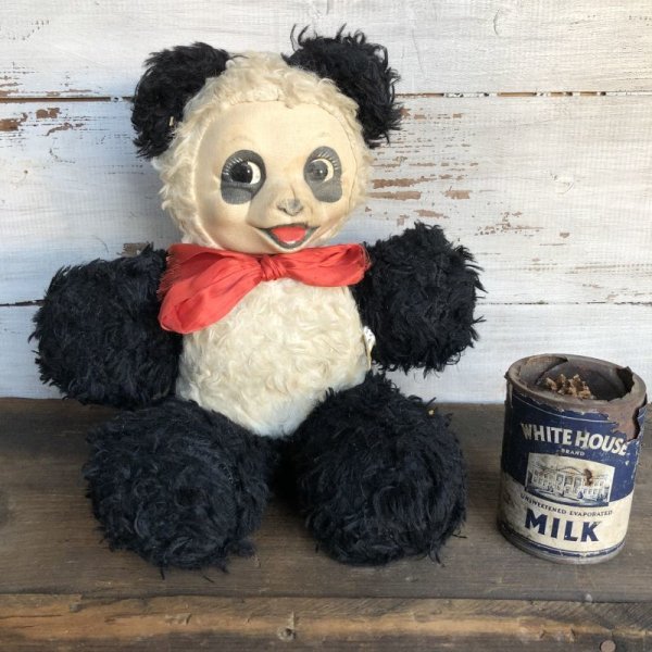 画像1: Vintage Sitting Bear Panda Doll (S787)