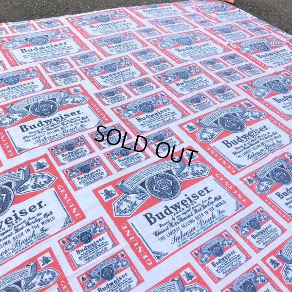 画像3: Vintage Fabric Budweiser Twin Flat (S765)