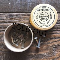 Vintage Steel Paper Fasteners Round Head No.3 (S778)