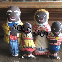40s Vintage Aunt Jemima Advertising Oil Cloth Doll Complete Set (S800) 
