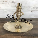 Vintage Planters Peanut Mr. Peanut Gold Metal Ashtray (S809)