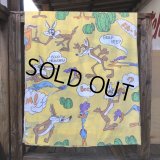 70s Vintage Fabric Twin Flat  Road Runner & Wile E. Coyote (S815)