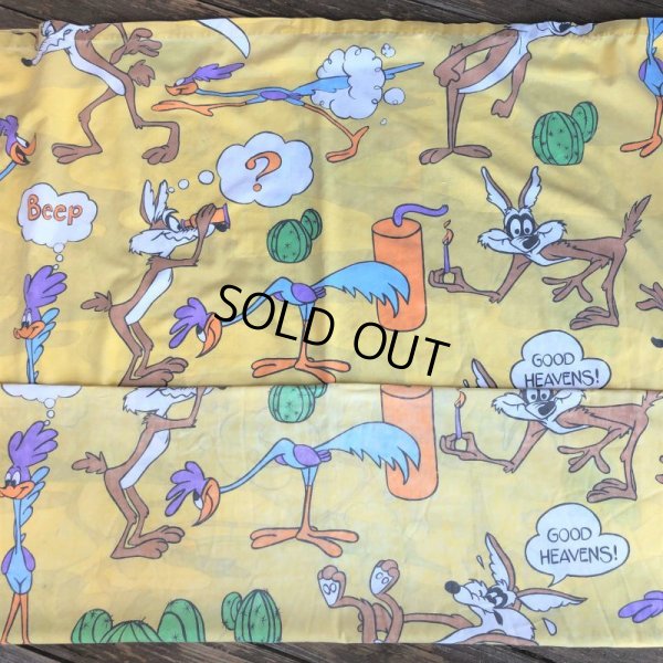 画像6: 70s Vintage Fabric Twin Flat  Road Runner & Wile E. Coyote (S815)