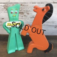 80s Vintage Gumby & Porky Soaky Bubble Bath Bottle Set (S819)