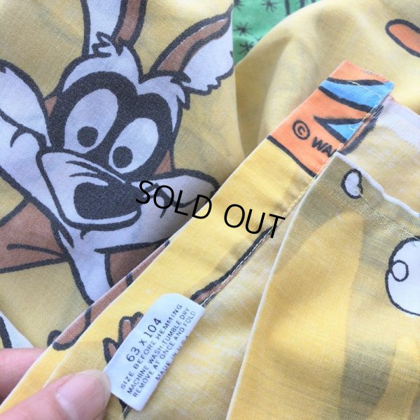 画像7: 70s Vintage Fabric Twin Flat  Road Runner & Wile E. Coyote (S815)