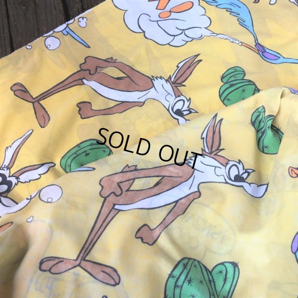 画像5: 70s Vintage Fabric Twin Flat  Road Runner & Wile E. Coyote (S815)