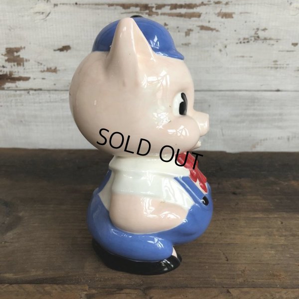 画像4: Vintage Ceramic Piggy Bank Blue (S823)