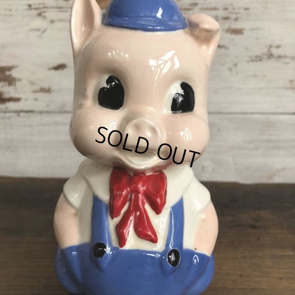 画像9: Vintage Ceramic Piggy Bank Blue (S823)