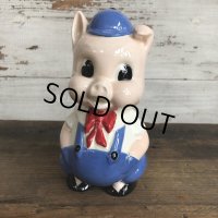 Vintage Ceramic Piggy Bank Blue (S823)
