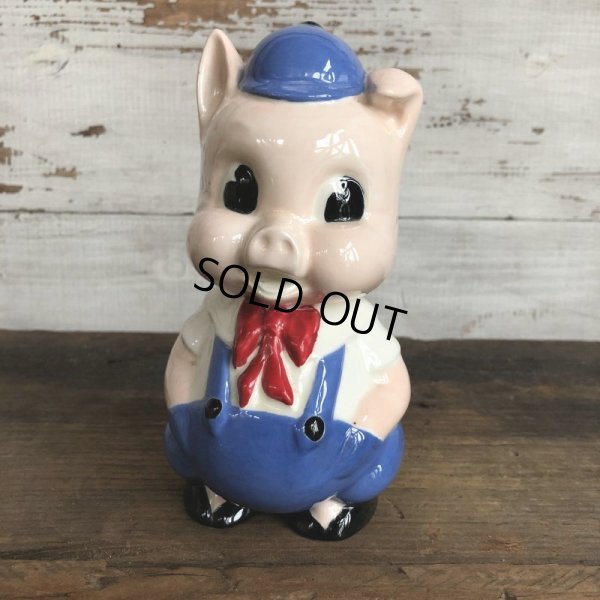 画像1: Vintage Ceramic Piggy Bank Blue (S823)