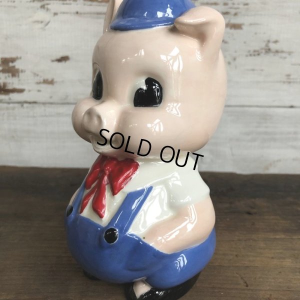 画像8: Vintage Ceramic Piggy Bank Blue (S823)