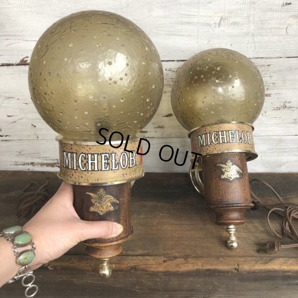 画像10: Vintage Michelob Beer Lighted Sconce Wall Lamp Set (S829)