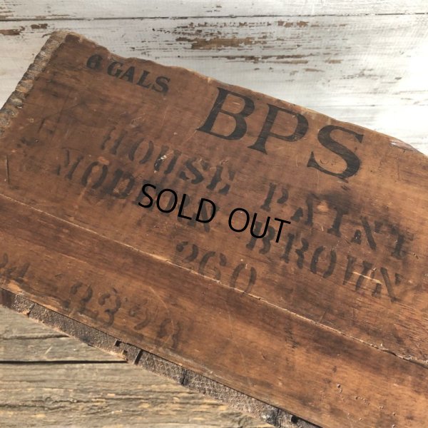 画像7: Vtg Antique BPS PAINTS Dovetail Wooden Crate Box (S822)