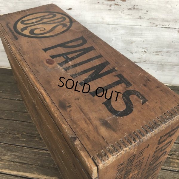 画像9: Vtg Antique BPS PAINTS Dovetail Wooden Crate Box (S822)