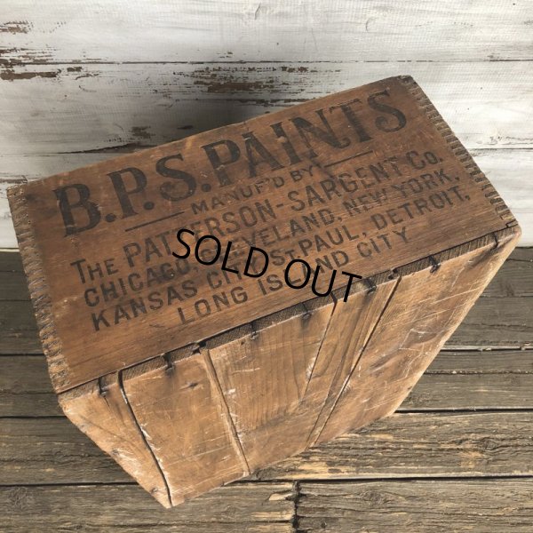 画像6: Vtg Antique BPS PAINTS Dovetail Wooden Crate Box (S822)