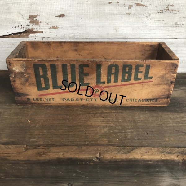 画像1: Vintage Wooden Box BLUE LABEL (S823)