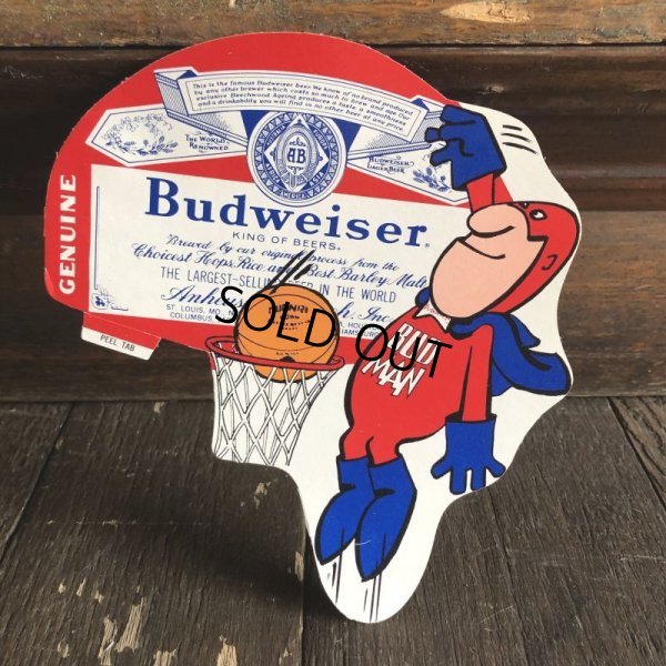 画像1: 70s Vintage Budweiser Bud Man Mighty Malt Sticker Decal (S841）