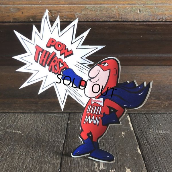 画像1: 70s Vintage Budweiser Bud Man Sticker Decal (S862）