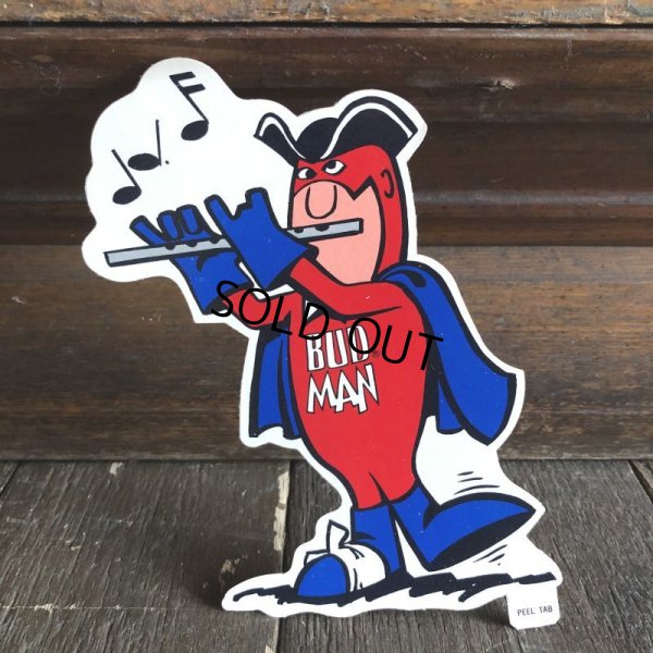 画像1: 70s Vintage Budweiser Bud Man Mighty Malt Sticker Decal (S851）