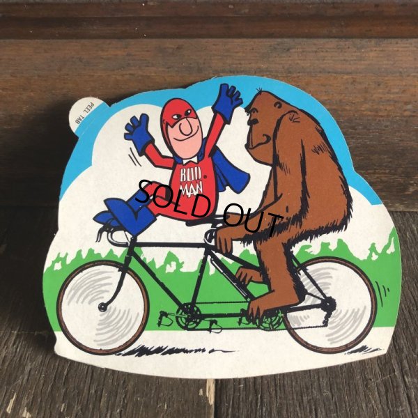 画像1: 70s Vintage Budweiser Bud Man Mighty Malt Sticker Decal (S838）