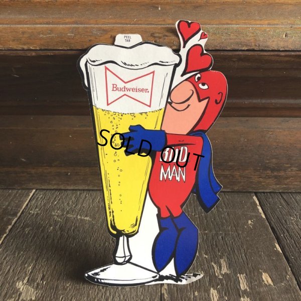 画像1: 70s Vintage Budweiser Bud Man Sticker Decal (S863）