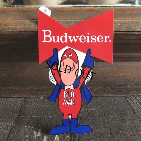 画像1: 70s Vintage Budweiser Bud Man Mighty Malt Sticker Decal (S830）