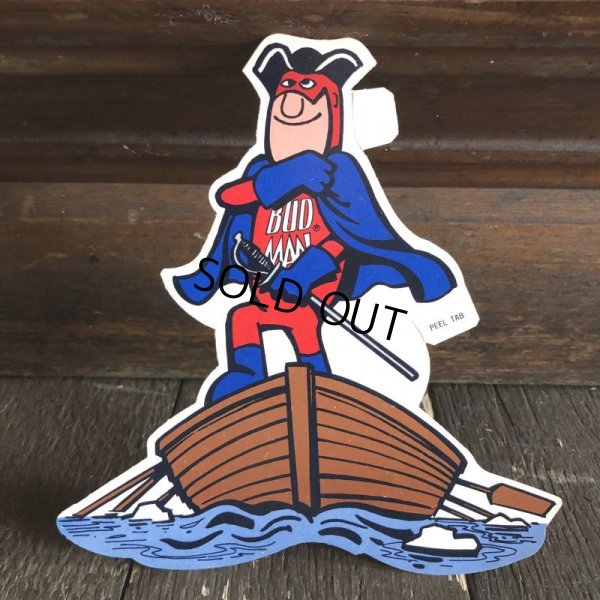 画像1: 70s Vintage Budweiser Bud Man Mighty Malt Sticker Decal (S852）