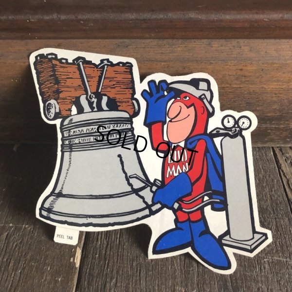 画像1: 70s Vintage Budweiser Bud Man Mighty Malt Sticker Decal (S835）