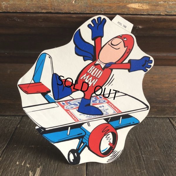 画像1: 70s Vintage Budweiser Bud Man Mighty Malt Sticker Decal (S845）